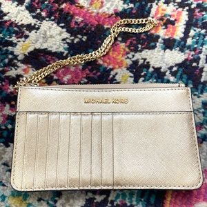 Michael Kors gold wristlet